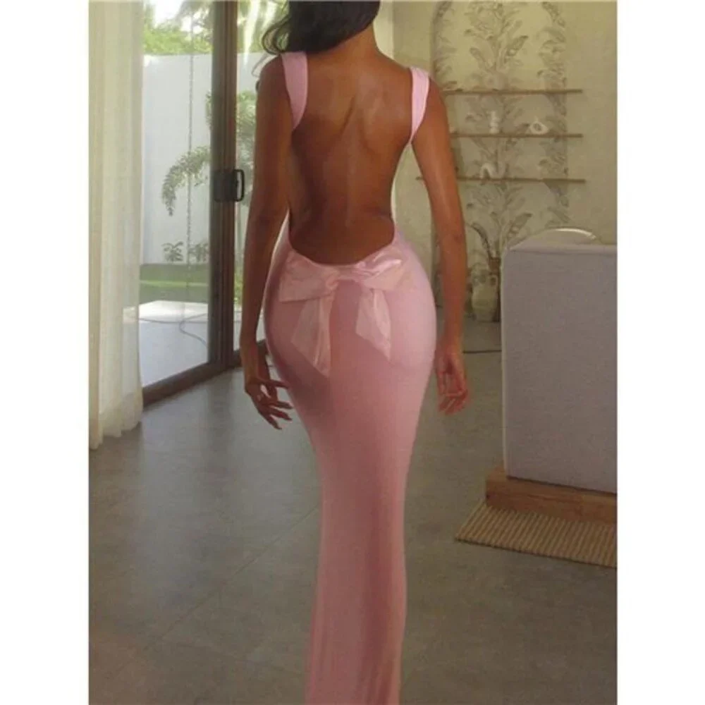 Backless Wide Strap Maxi Dress - Picture 15 of 16